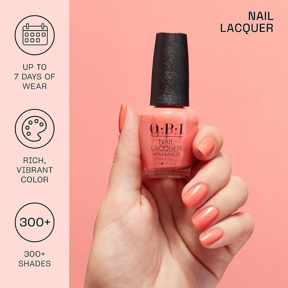 Oja OPI Nail Lacquer în nuanțe de albastru și verde – Oja cu uscare rapidă, rezistentă la ciobire și de lungă durată – durează până la 7 zile – cu pensulă ProWide extra-lată