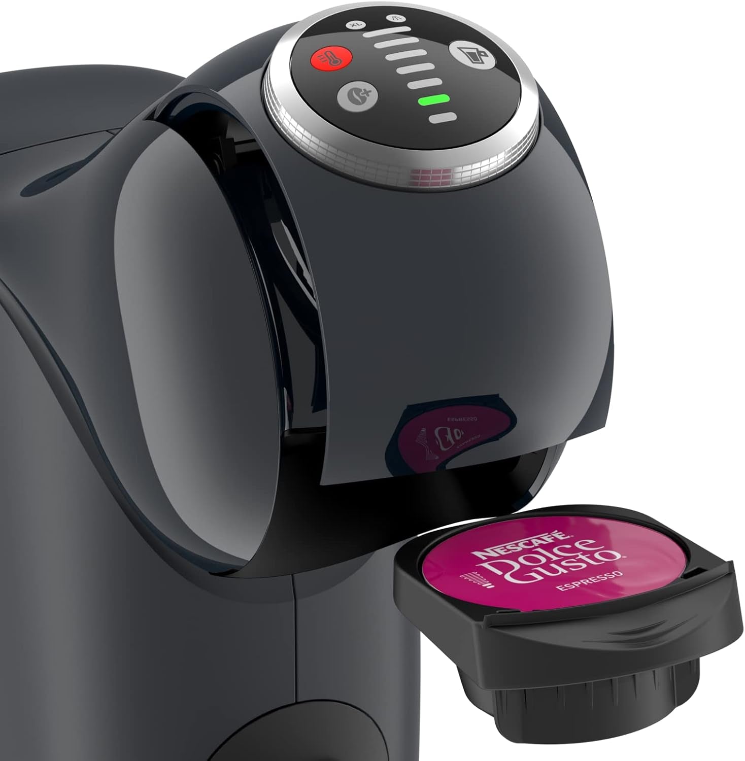 NESCAFÉ Dolce Gusto Genio S Plus de Krups, machine à café à capsules compacte, capacité 0,8 litre, 1500 watts, avertisseur automatique de détartrage, gris sidéral, KP340B