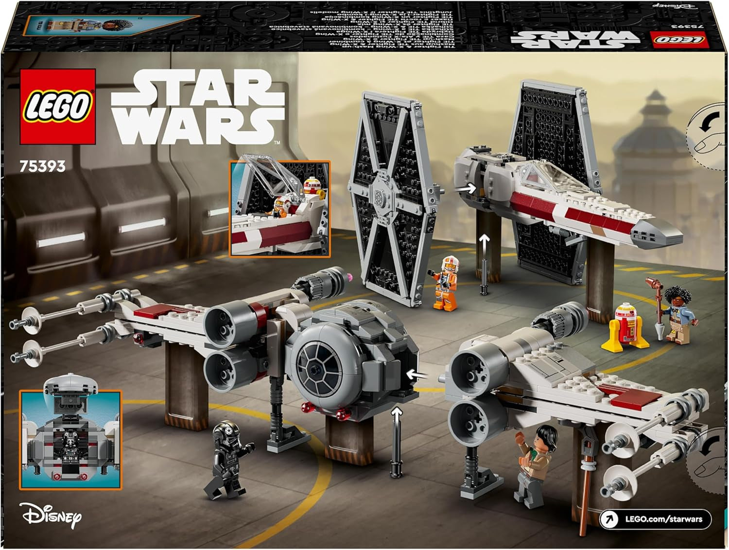 LEGO Star Wars TIE Fighter & X-Wing Mashup, Starfighter jouet à construire, idée cadeau pour les enfants, vaisseaux spatiaux personnalisables, cadeau pour les garçons, les filles et tous les fans 75393 Ensembles de construction Beuche den LEGO-Store