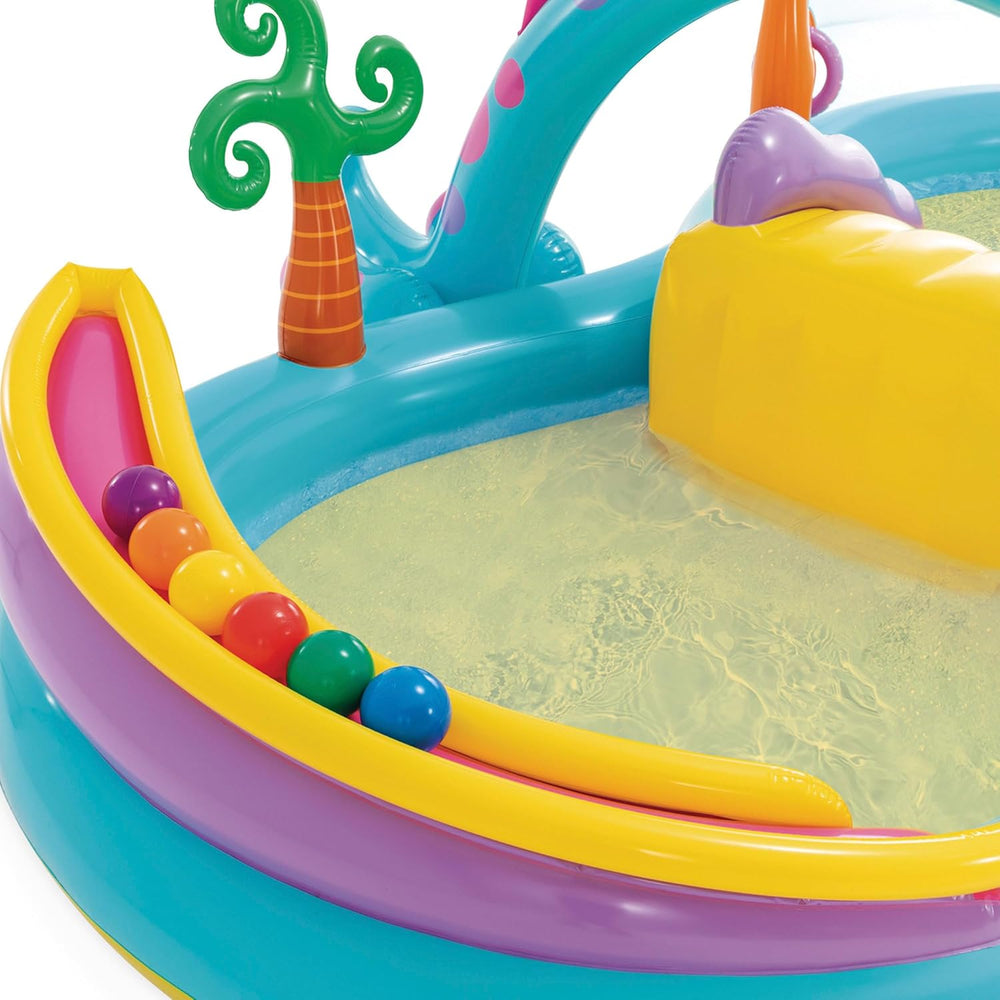 Intex 57135NP - Centre de jeu gonflable Dinoland, Vinyle, Multicolore, 302x229x112 cm