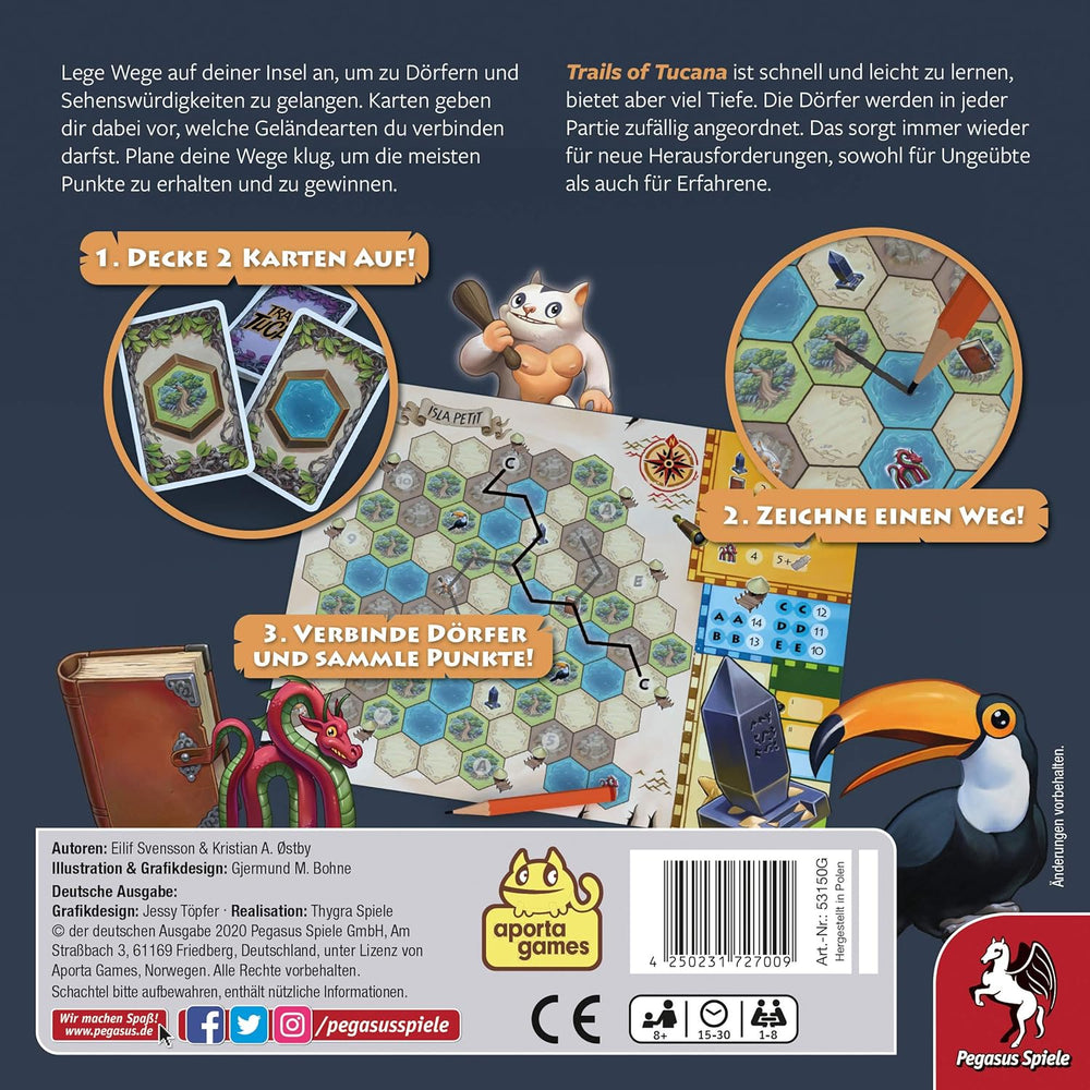 Pegasus Spiele 53150G - Tucanei Trails, Blanc, M