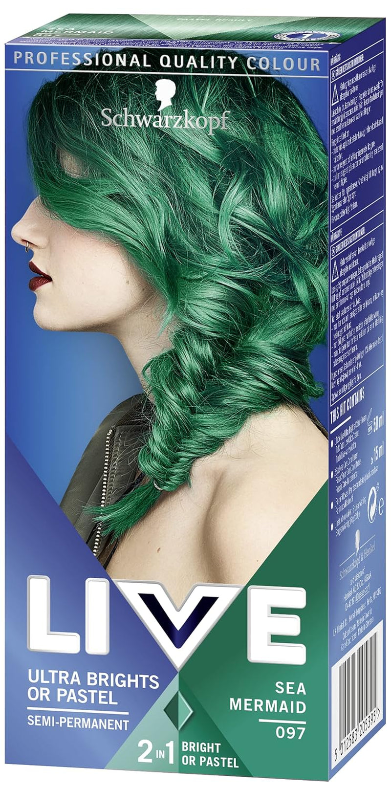 Live Ultra Bright ou Pastel Red Hair Dye 3 Pack Semi Permanent Color dure jusqu'à 15 lavages - 092 Pillar Box Red Naty Shop Hair Dye 97 Mermaid 3 Pack (Pack de 1)