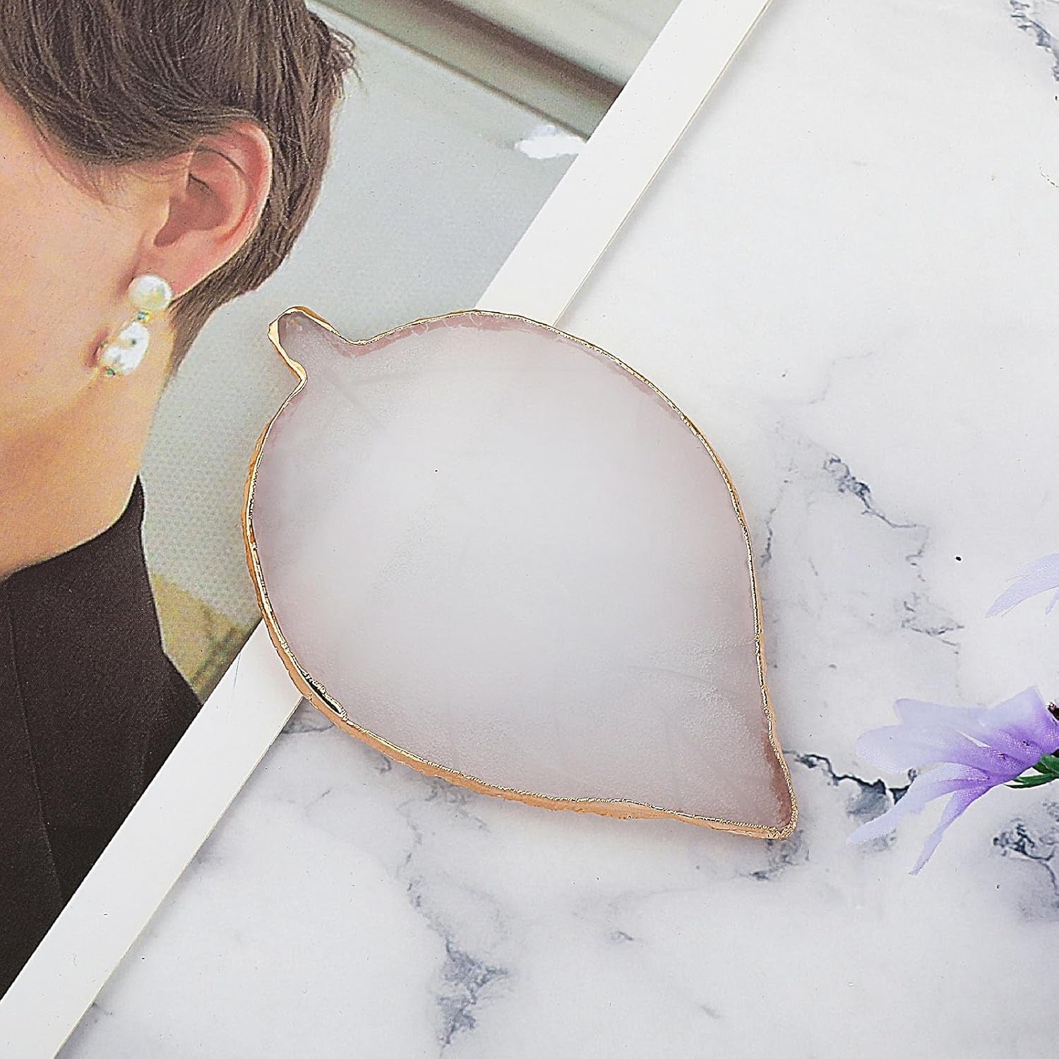 Résine Nail Art Palette Blatt Form Nail Art Werkzeuge Kit Nail Gel Polish Farben Mischen Palette pour DIY Nail Art Make-Up Nagel Décoration Zubehör