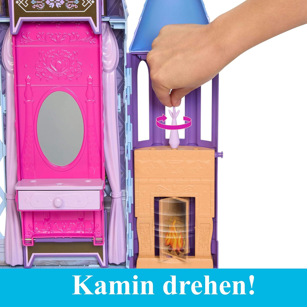 Mattel Disney Frozen - Maison de poupée Castle Arendelle (60 cm +) avec poupée Elsa, 4 aires de jeux et 15 meubles et accessoires Disney Frozen II, HLW61
