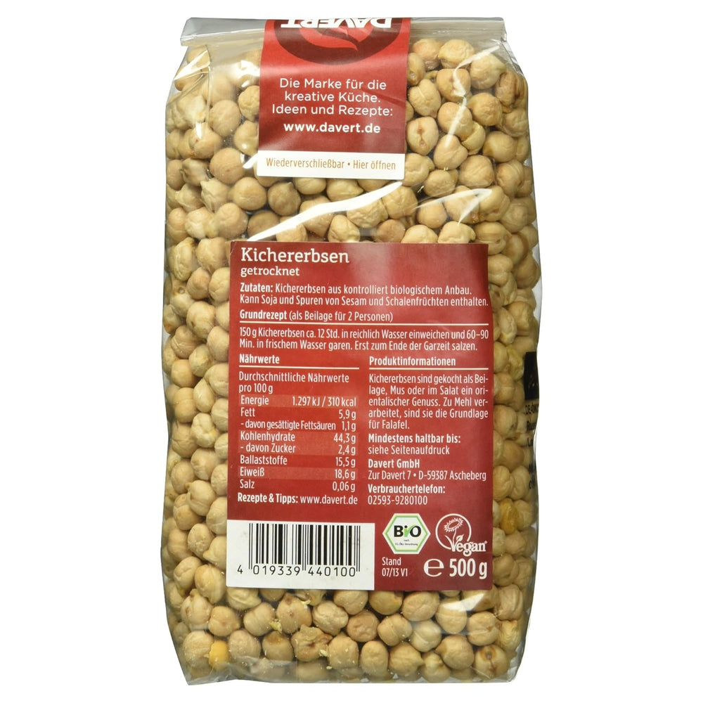 Davert Bio pois chiches, 500 g