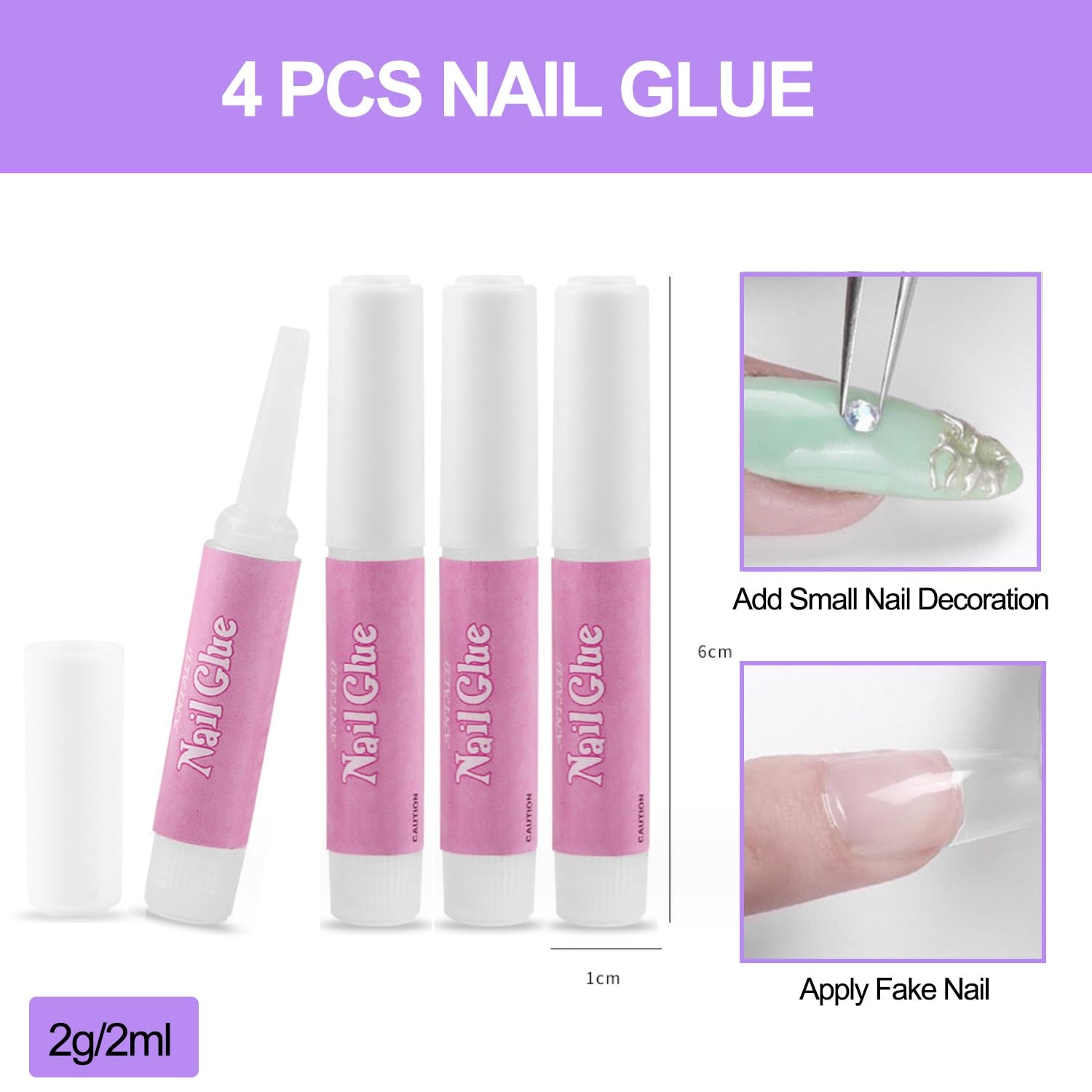 Lot de 504 faux ongles à couverture complète, 12 tailles, avec colle à ongles, ongles artificiels en acrylique avec boîte de rangement pour salons de manucure et bricolage à domicile (carré)