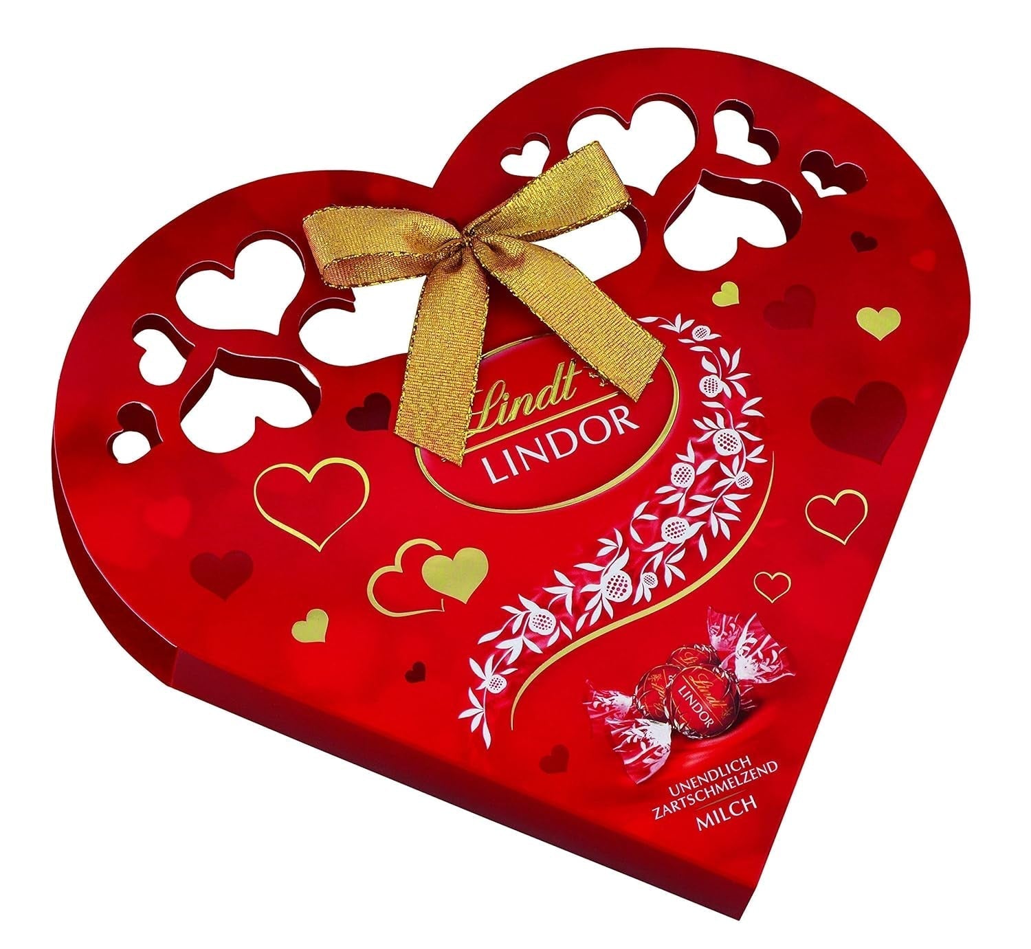 Lindt Lindor heart pack, pachet de 4 (4 X 112 G) Bomboane de Ciocolata Naty Shop