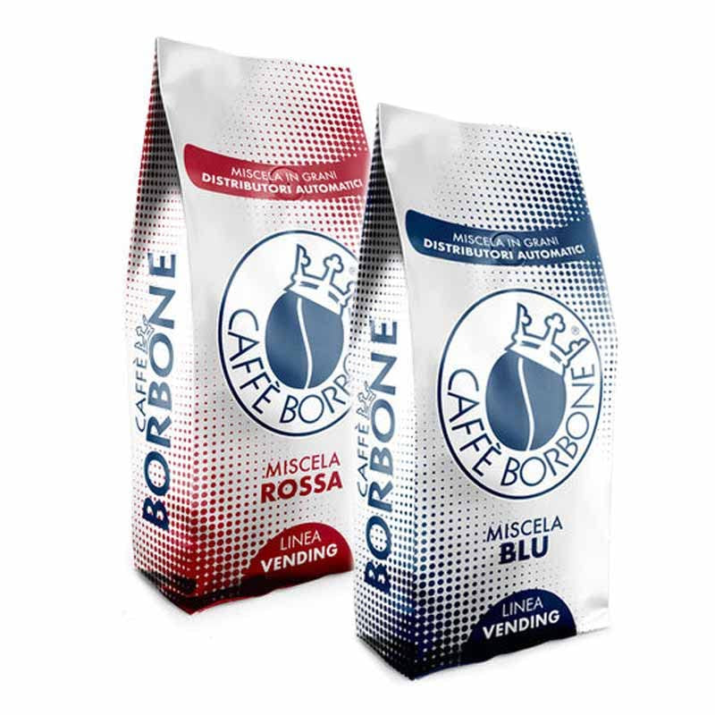 CAFFÈ BORBONE Mélange de grains de café ROUGE et BLEU 500g x 2
