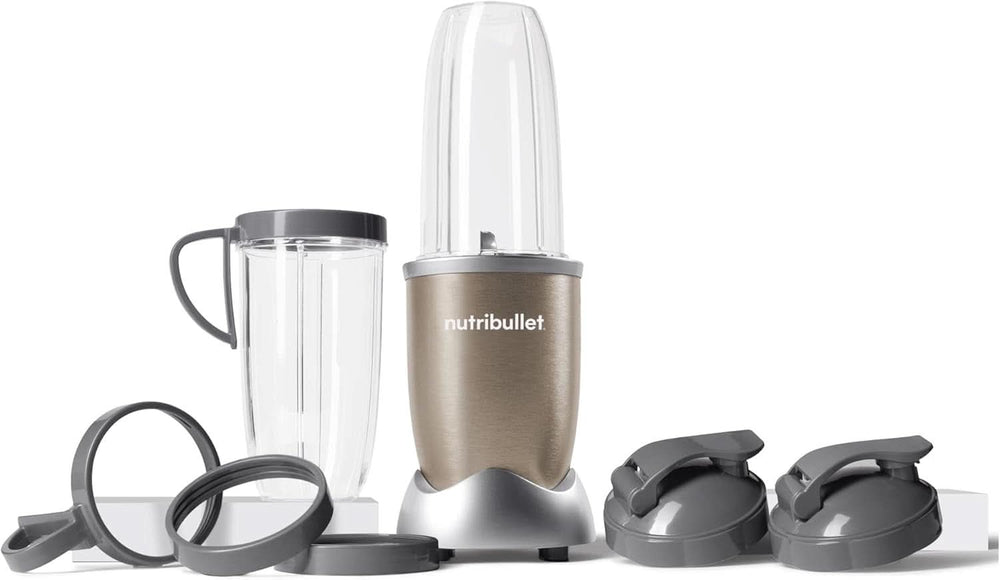 Nutribullet Pro, 900 Watt Leistung, Simple et Schnell in Der Anwendung, Kompakt, Leicht Zu Reinigen, Mit 700 Ml Becher, Smoothiemixer, Smoothie Maker, Electric Mixer, NB904B, Schwarz Mother and Child Naty Shop Bundle Mit 7 Zubehörteilen Verpackung Mit Zubehör
