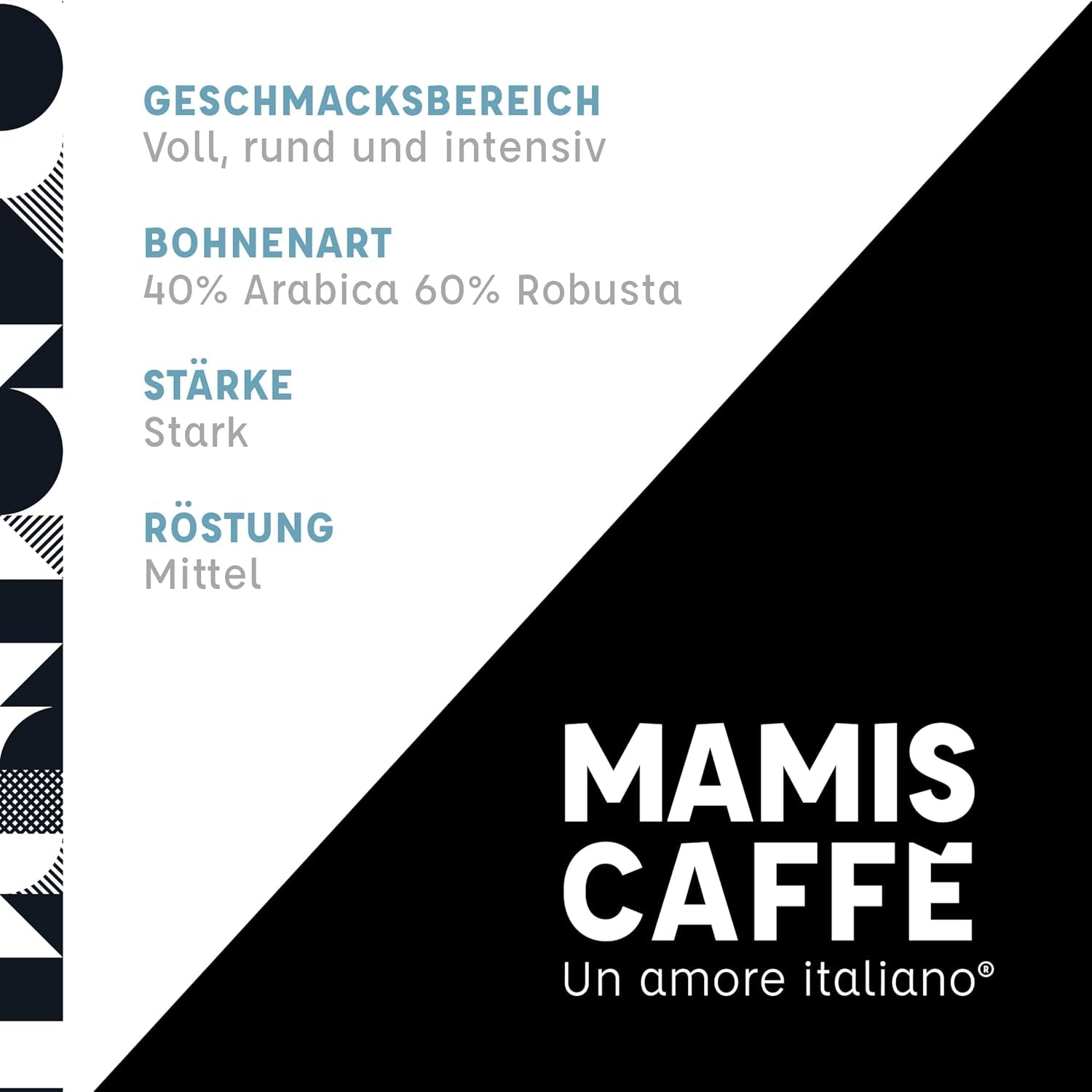 Mamis Caffè Amabile - Boabe espresso întregi - Cafea prăjită mediu cu nuanțe dulci - Espresso italian cu cremă groasă Cafea Naty Shop