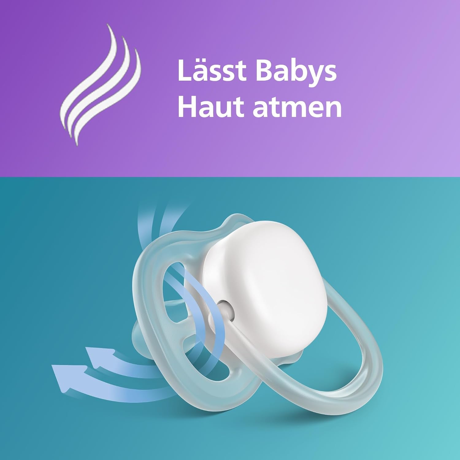 Sucettes Philips AVENT ultra air - Sucettes légères et respirantes pour bébés âgés de 0 à 6 mois, sans BPA, avec étui de transport comme stérilisateur, paquet de 2, modèle SCF085/24