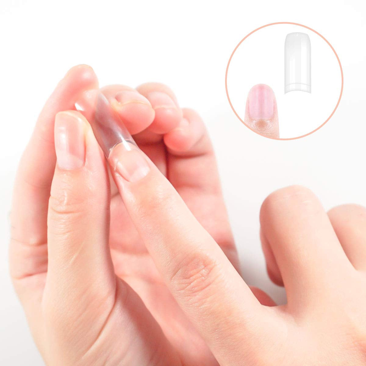 Faux ongles 500 pièces couleur naturelle faux ongles artificiels 10 tailles bricolage acrylique avec boîte brosse à ongles cuticule poussoir lime à ongles