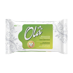 Papier toilette humide OLA - (1X40 pièces) Lingettes humides - extrait de camomille et acide lactique, lavables, peaux sensibles - 40 pièces