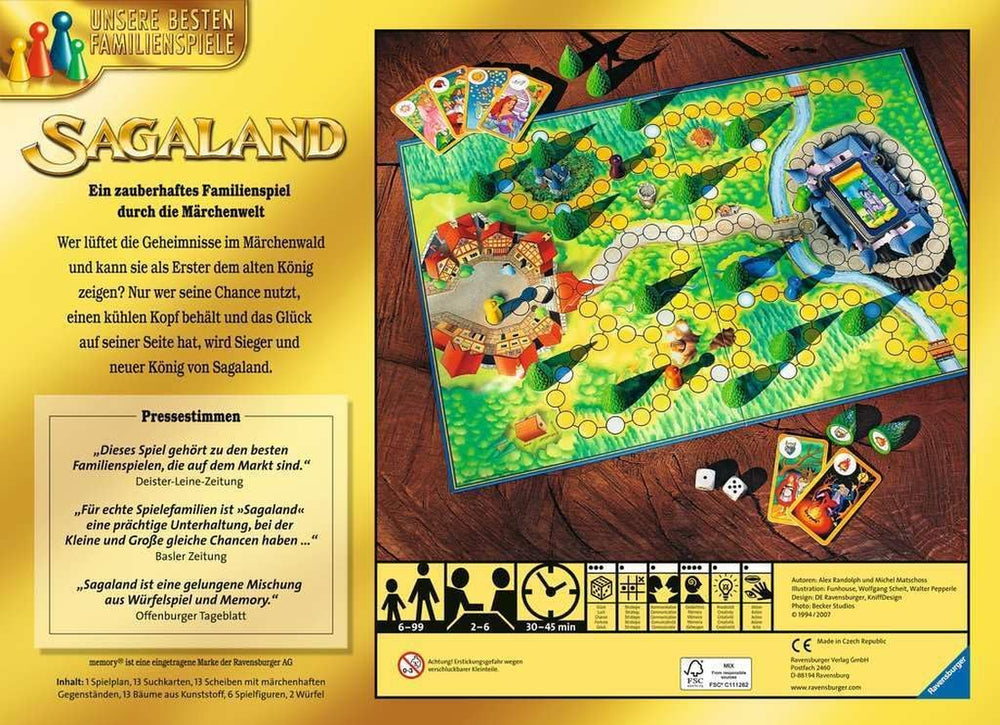 Ravensburger 26424 - Sagaland - Joc de societate pentru copii și adulți, 2-6 jucători, vârste de la 6 ani în sus, Jocul Anului, cele mai bune jocuri de familie