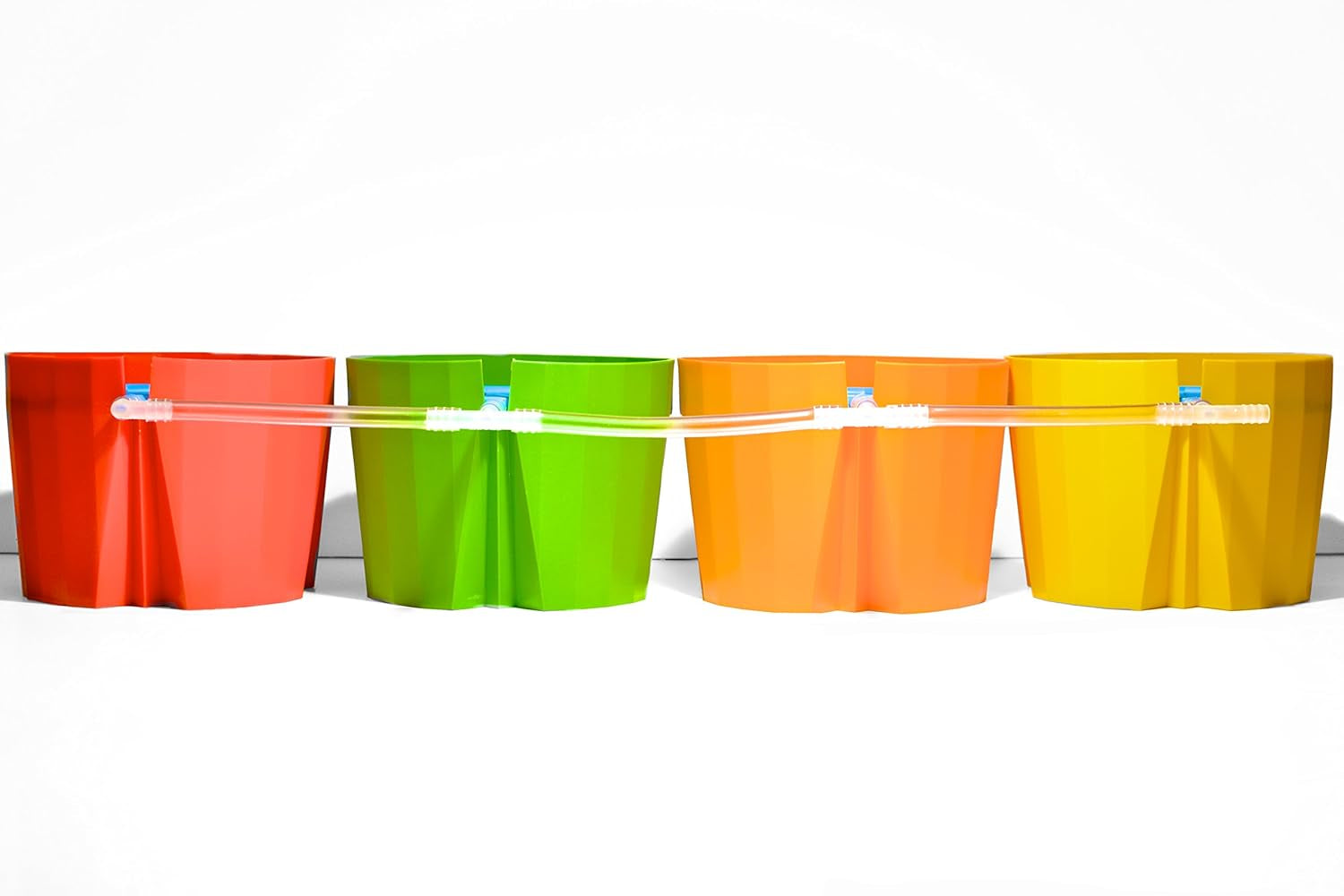 Hydro Farmer Kit de 19 pots Ø 18 cm (rouge) Système de culture comprenant 4 pots, 4 anneaux d'arrosage, 4 couvercles, un kit d'adaptateurs et un tuyau de 2 m, culture hydroponique, aéroponie