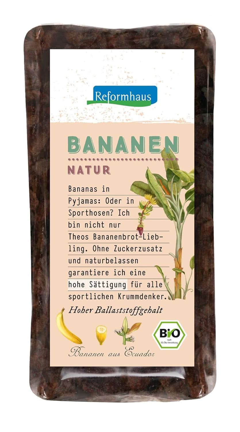 Bananes en sachet bio, 250 grammes produits déshydratés Naty Shop