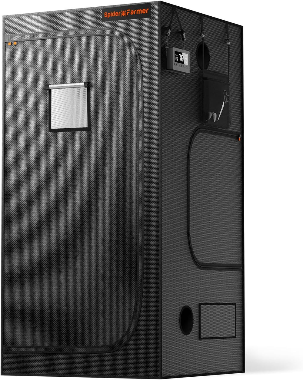 Spider Farmer Pro Tente de culture 70 x 140 x 200 cm avec porte roulante, fenêtre d'observation, panneau de sol amovible, tissu Mylar 2000D, pour culture hydroponique intérieure avec SF4000, G4500, SE4500