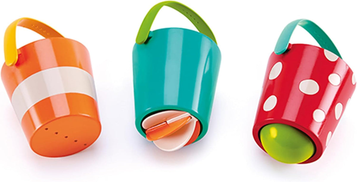 Hape Set găleată colorată | Jucărie de baie cu roată de apă din trei piese pentru copii mici, multicoloră Jucarii Bebe Naty Shop Titlu implicit