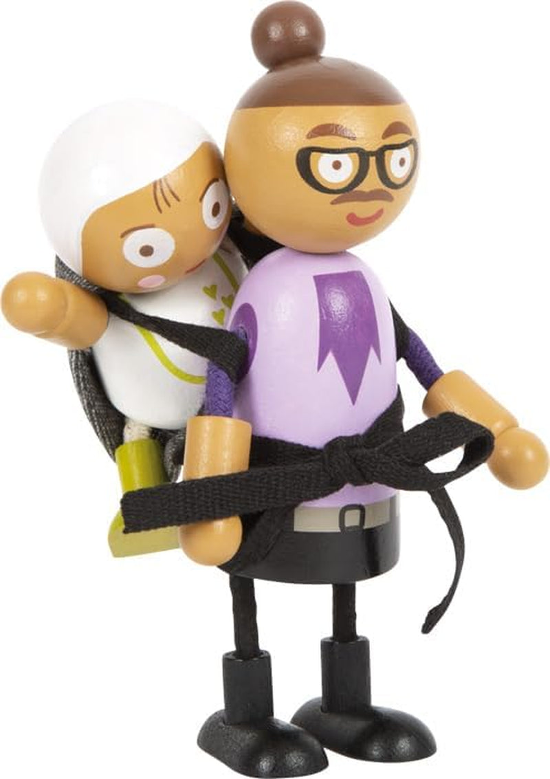 small foot Biegepuppen-Familie mit Baby, 8 Flexible Holz-Puppen unterschiedlichen Alters, Geschlechts & Hautfarbe, 12426, Beige