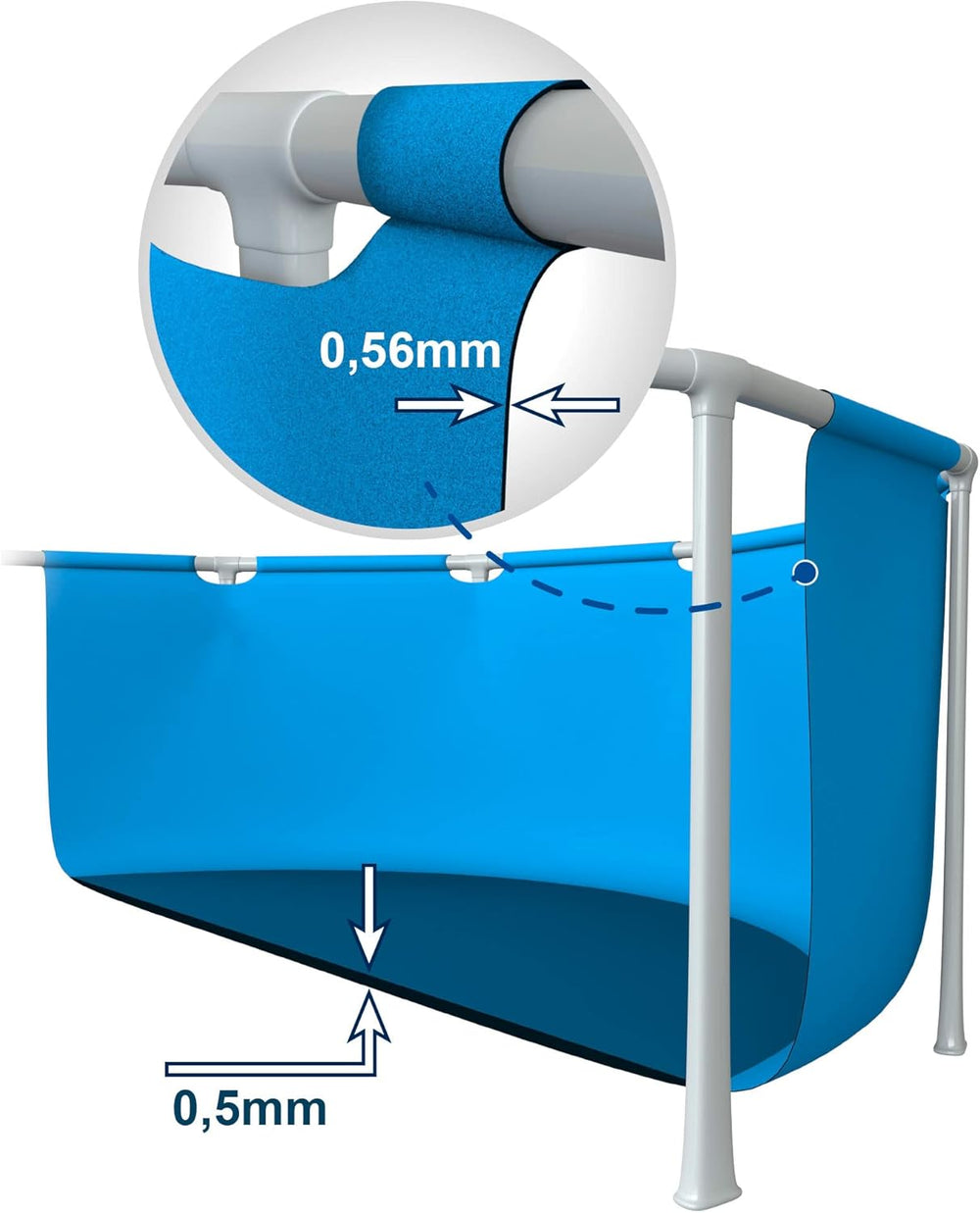 Intex 28266NP - Piscine hors sol rectangulaire avec cadre, 1662 L, acier et PVC, rose, 220x150x60 cm