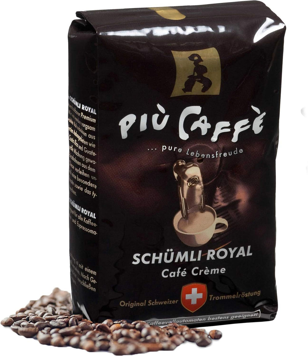 Café Crème Café-bohnen, würzig, kräftig, intensiv et gehaltvoll, Arabica et Robusta, Schweizer Trommelröstung, ganze Bohnen für Volllautomaten Schümli Royal 1 kg