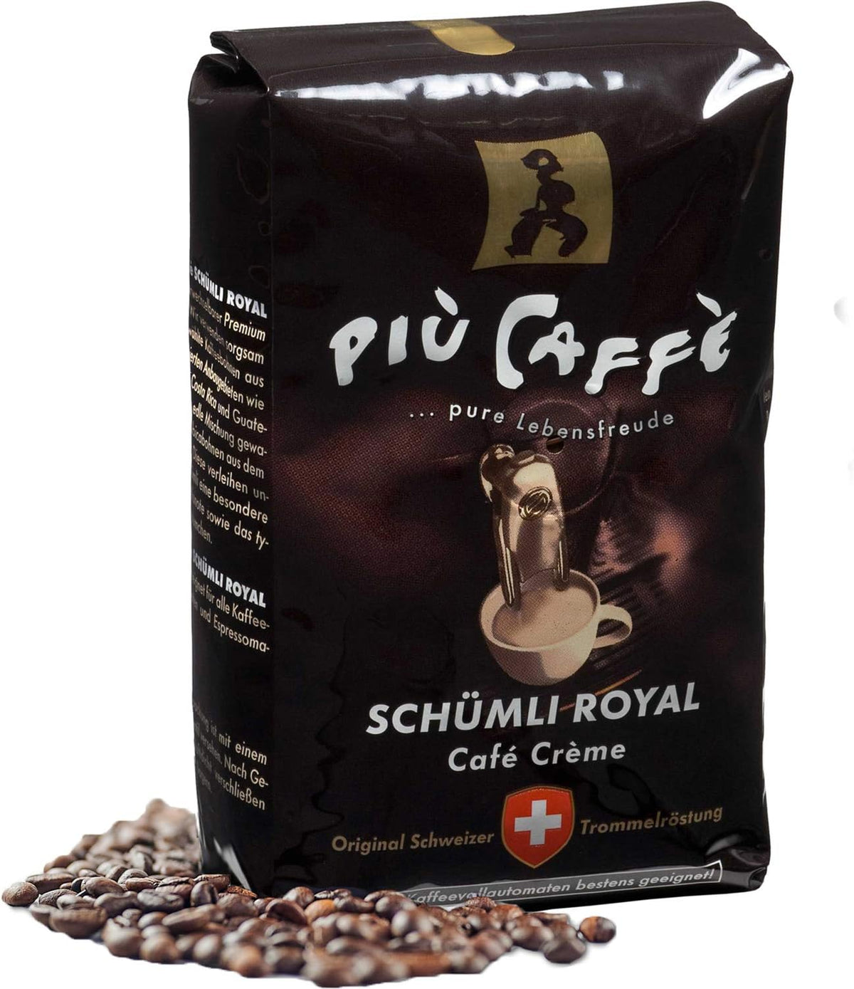 Café Crème Café-bohnen, würzig, kräftig, intensiv et gehaltvoll, Arabica et Robusta, Schweizer Trommelröstung, ganze Bohnen für Volllautomaten Schümli Royal 1 kg