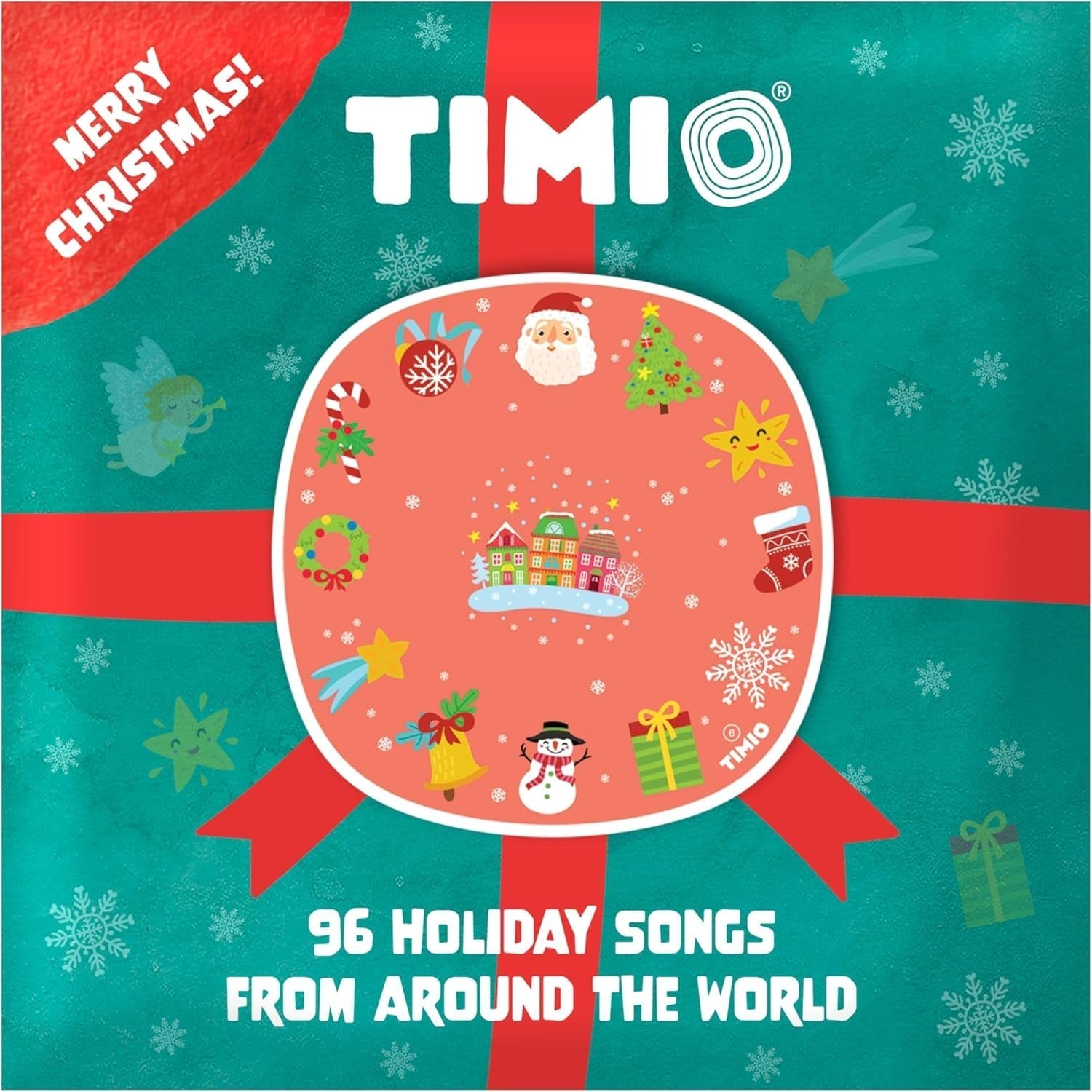 TIMIO Disc Set #1 : 5 disques audio pour TIMIO Player | Apprenez les couleurs, les animaux sauvages, les instruments de musique, 96 comptines Vol 1, les parties du corps | 8 langues incluses | Jouet d'apprentissage de 2 à 6 ans Jouets bébé Naty Shop Timio Disque de chants de Noël