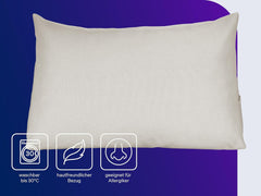 Pernă confortabilă Traumnacht Cozy Back, pernă de citit, 70 x 40 cm bej, husă detașabilă și lavabilă din 100% poliester, buzunar lateral practic, certificată Oeko-Tex, produsă conform standardelor germane de calitate