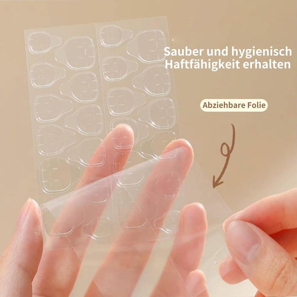 20 comprimés adhésifs pour ongles en gelée – Tampons adhésifs double face transparents et résistants, imperméables, réutilisables, à presser sur les ongles, ensemble de manucure à faire soi-même, accessoires pour ongles