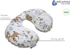 Medi Partners Oreiller cervical pour bébé 100 % coton / Minky Oreiller cervical pour voiture, poussette, voyage, sommeil, oreiller cervical Snooze Roll (REH avec Minky gris) Oreillers orthopédiques cervicaux Naty Shop