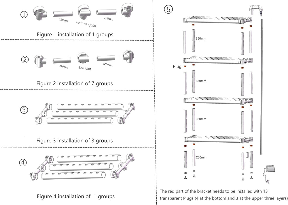 Kit de culture hydroponique avec 108 emplacements de plantation, 4 niveaux avec pompe à eau. Système hydroponique composé de tuyaux en PVC-U de qualité alimentaire pour légumes de maison, de balcon, de jardin et de balcon.