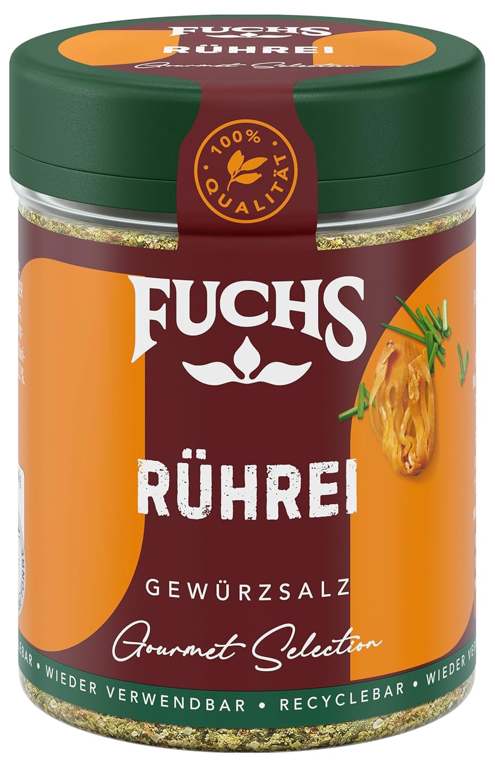 Fuchs Gourmet Selection Klassisch/Heimisch – Bratkartoffel Gewürzsalz, nachfüllbares Kartoffel Gewürz, Salz zum Würzen von Brat- & Ofenkartoffeln, Pommes Frites & Co, végétalien, 70 g