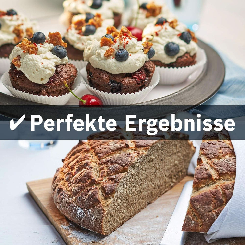 Bosch Hausgeräte Handrührer Clevermixx MFQ24200, 2 Rührbesen, 2 Spülmaschinengeeignet, 4 Stufen, Leicht, Leise, 400 W Blanc/Edelstahl Cuisine Naty Shop