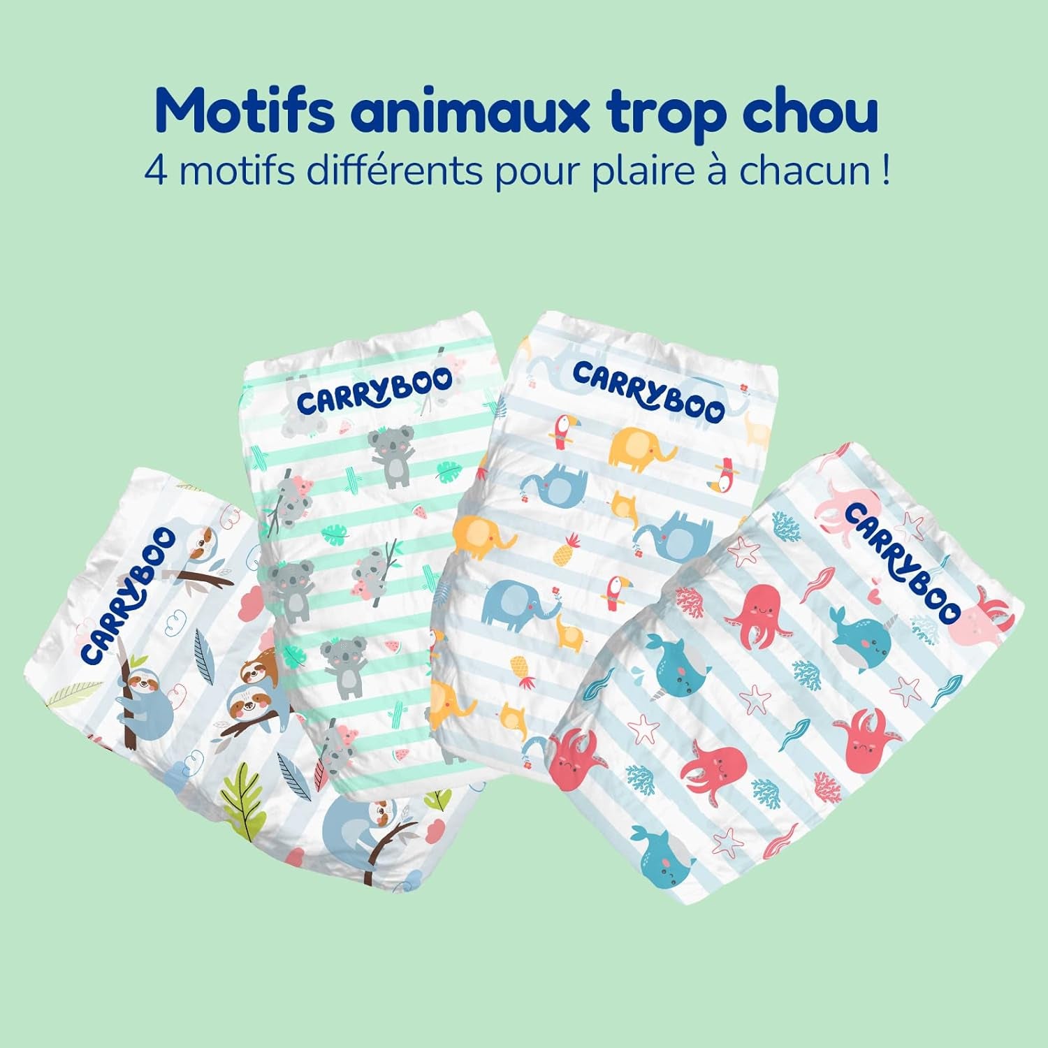 - Couche taille 4 (7 – 18 kg) – pour peaux sensibles – naturelle et très absorbante – étanche 12 heures – ohne unerwünschte Inhaltsstoffe – fabriquée en France – 132 couches