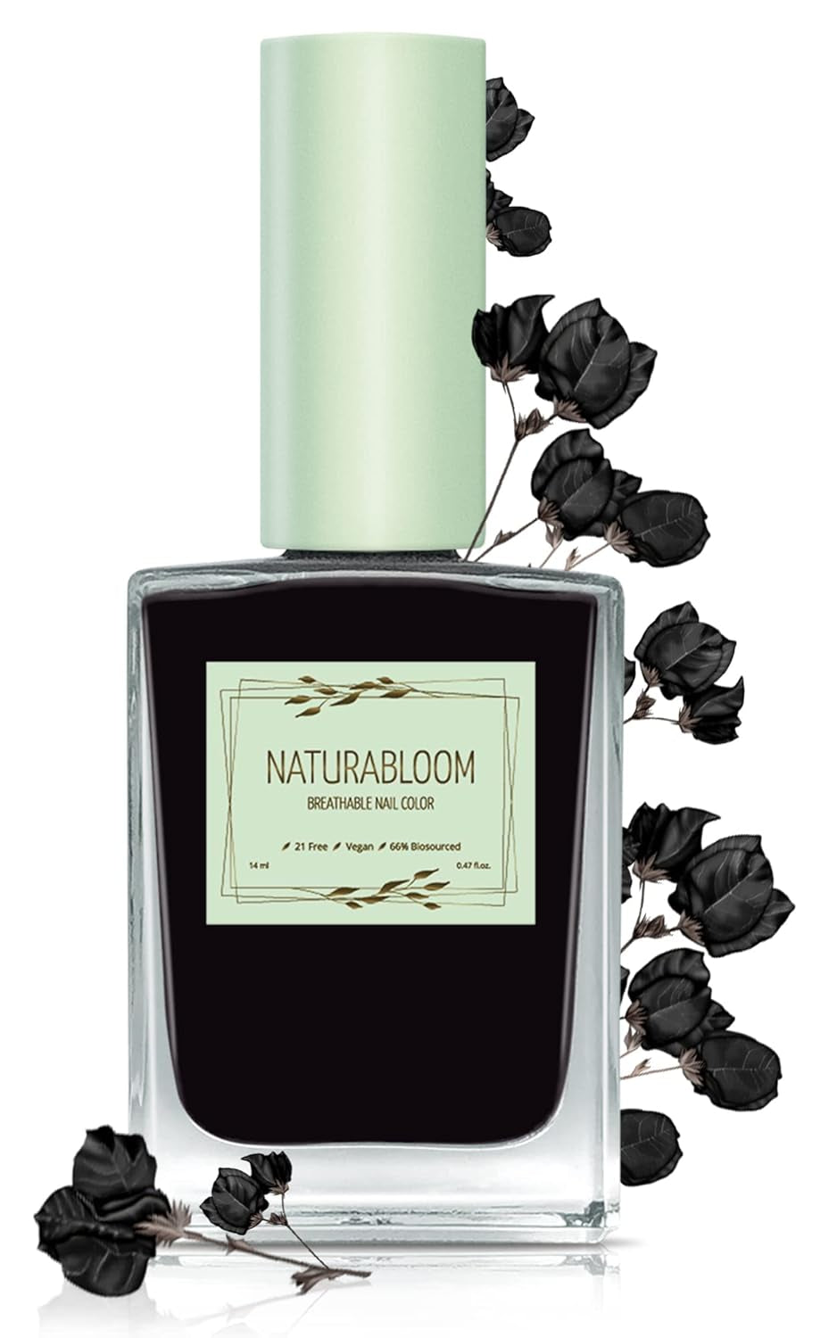 Vernis à ongles rouge à séchage rapide (Poppy Red) - vernis à ongles naturel avec formule végétalienne - respirant, durable et durable, 14 ml