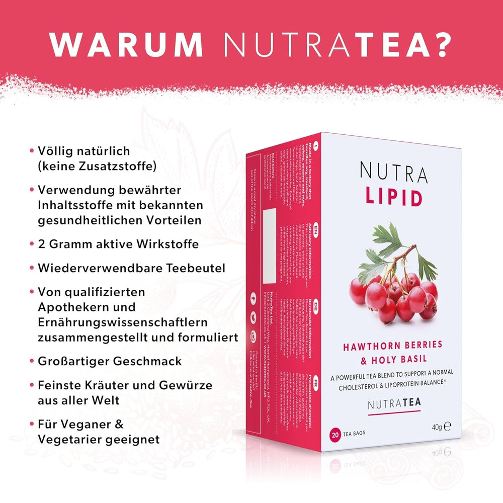 Nutra Tea NUTRALIPID, Thé équilibrant la glycémie Aide à maintenir la glycémie, Thé minceur Améliore le métabolisme et peut supprimer l'appétit, 20 sachets de thé réutilisables