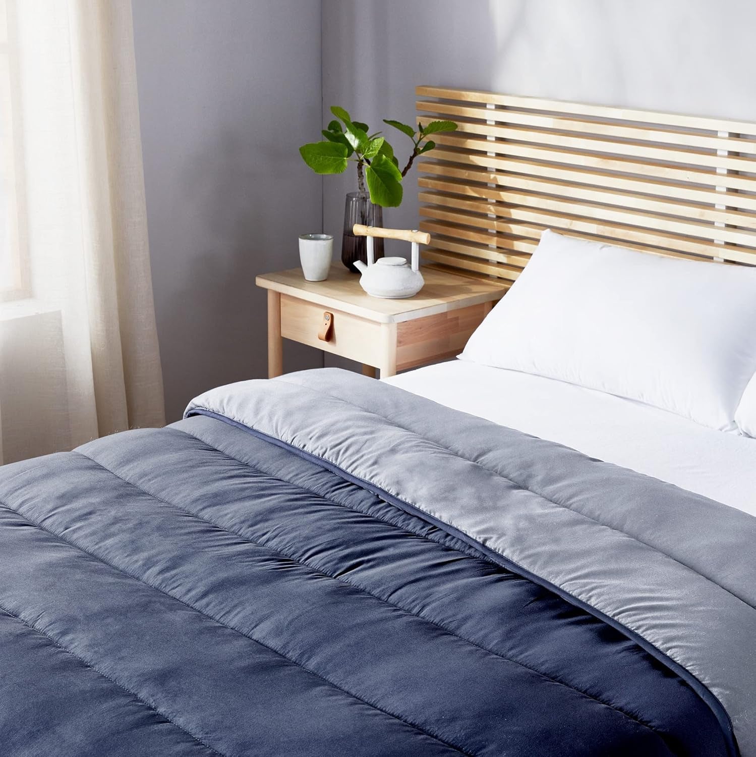 Pikolin Home - Couette réversible 300 G - Garnissage Nordique Bicolore - Pour lit 105 - Douillet, chaud, respirant, jaune moutarde, 180 X 260 Cm Couettes et couettes Naty Shop