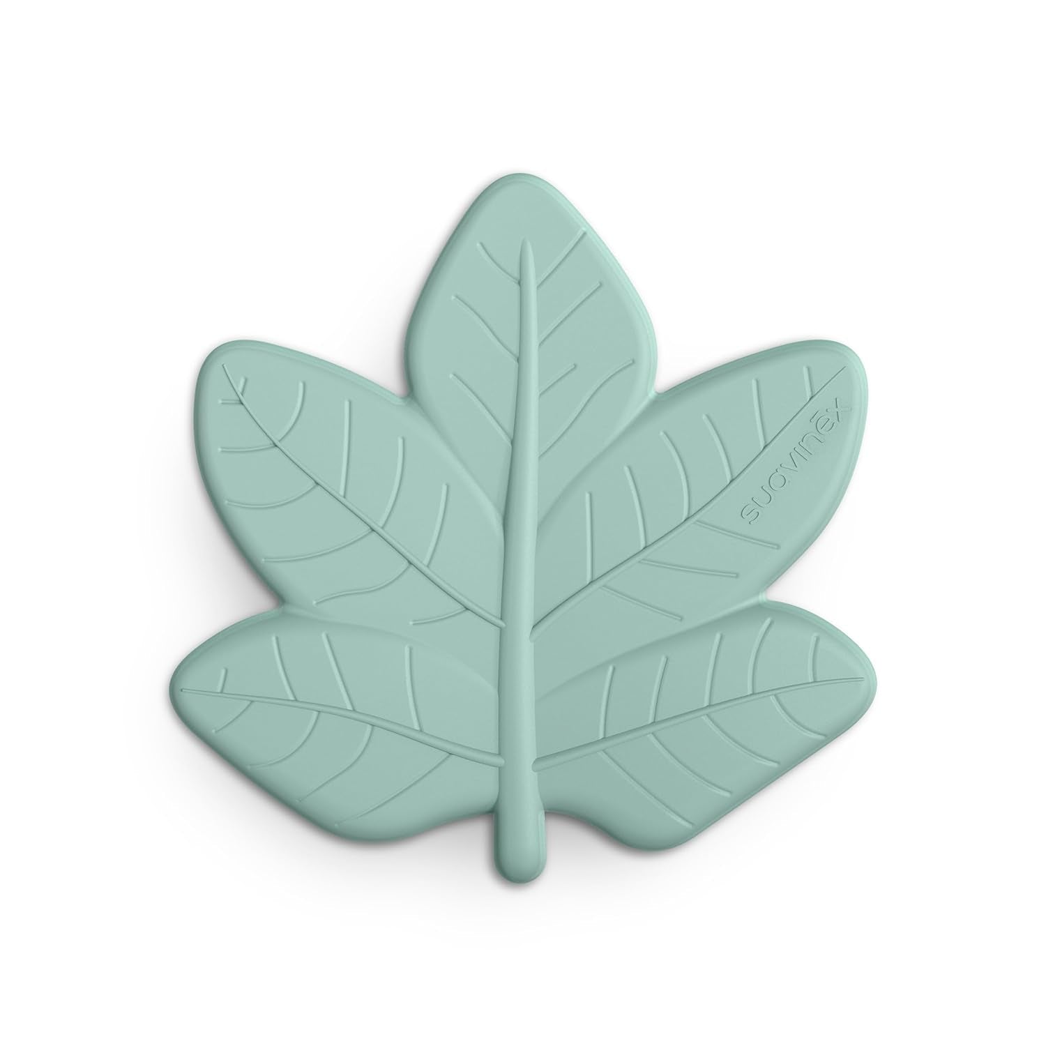 Suavinex, anneau de dentition monobloc en silicone. Doux, flexible, sûr. Apaise et apaise les gencives de bébé. Ergonomique, facile à saisir, texturé/relief. Design avec forêt, Poésie, Vert