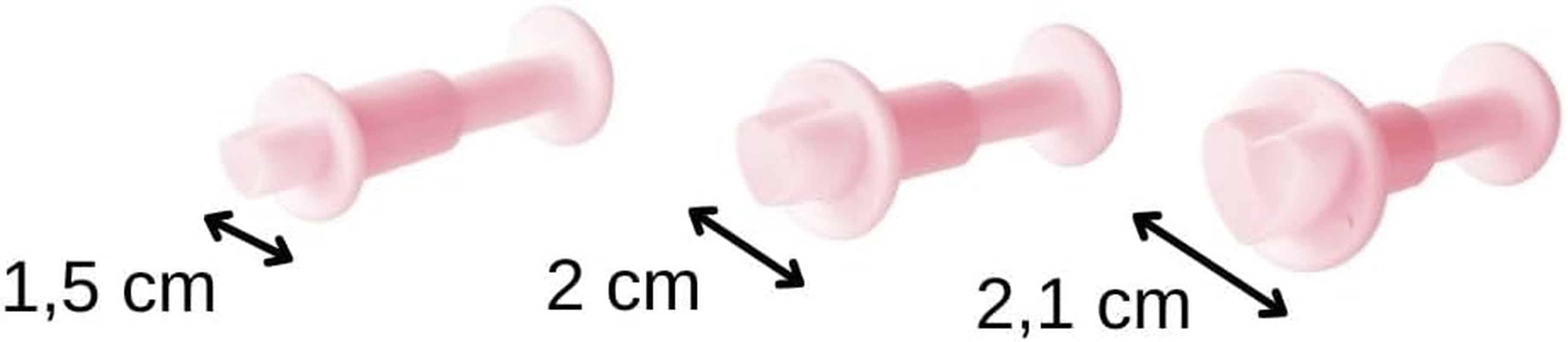 FACKELMANN 43073 Lot de 3 emporte-pièces, coeur, rose