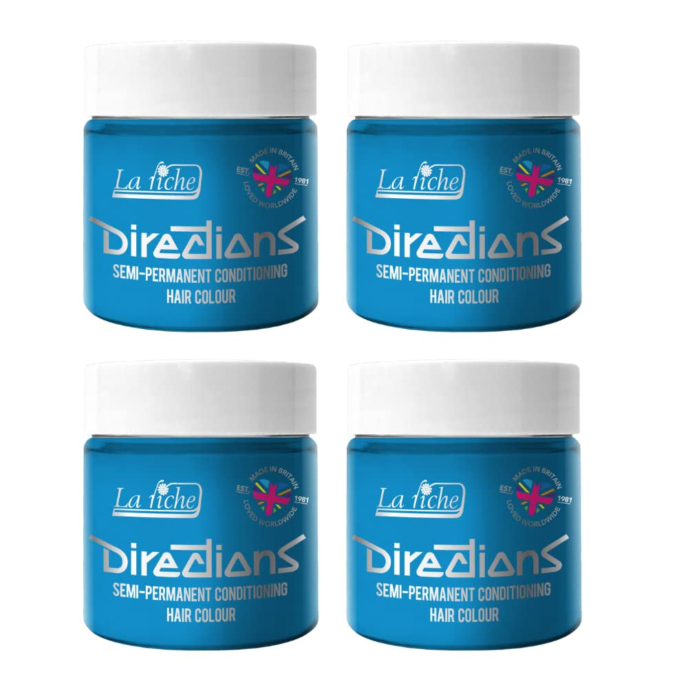 Directions coloration semi-permanente cheveux 100 ml boîte 4 pack (Pillarbox Red) Naty Shop Teinture cheveux bleu pastel 400 Ml (1 pack)