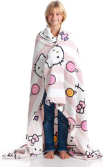 Couvre-lit Hello Kitty, rose, couverture douce 130X170Cm, couvre-lit en microfibre couvre-lit ou couvre-lit canapé. Qualité avec certificat Oekotex, Sanrio Lits et Couvertures Besuche den Kanguru-Store Carreaux roses 130X170 Cm
