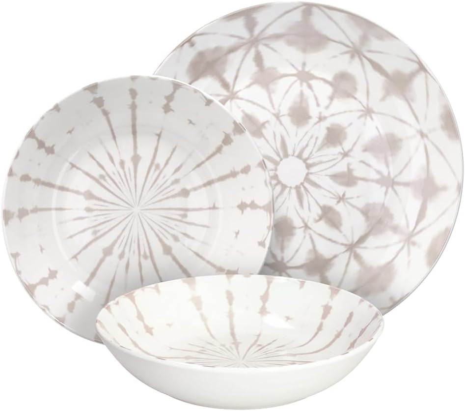 Majorque, service de table pour 6 personnes, 18 pièces, porcelaine, beige