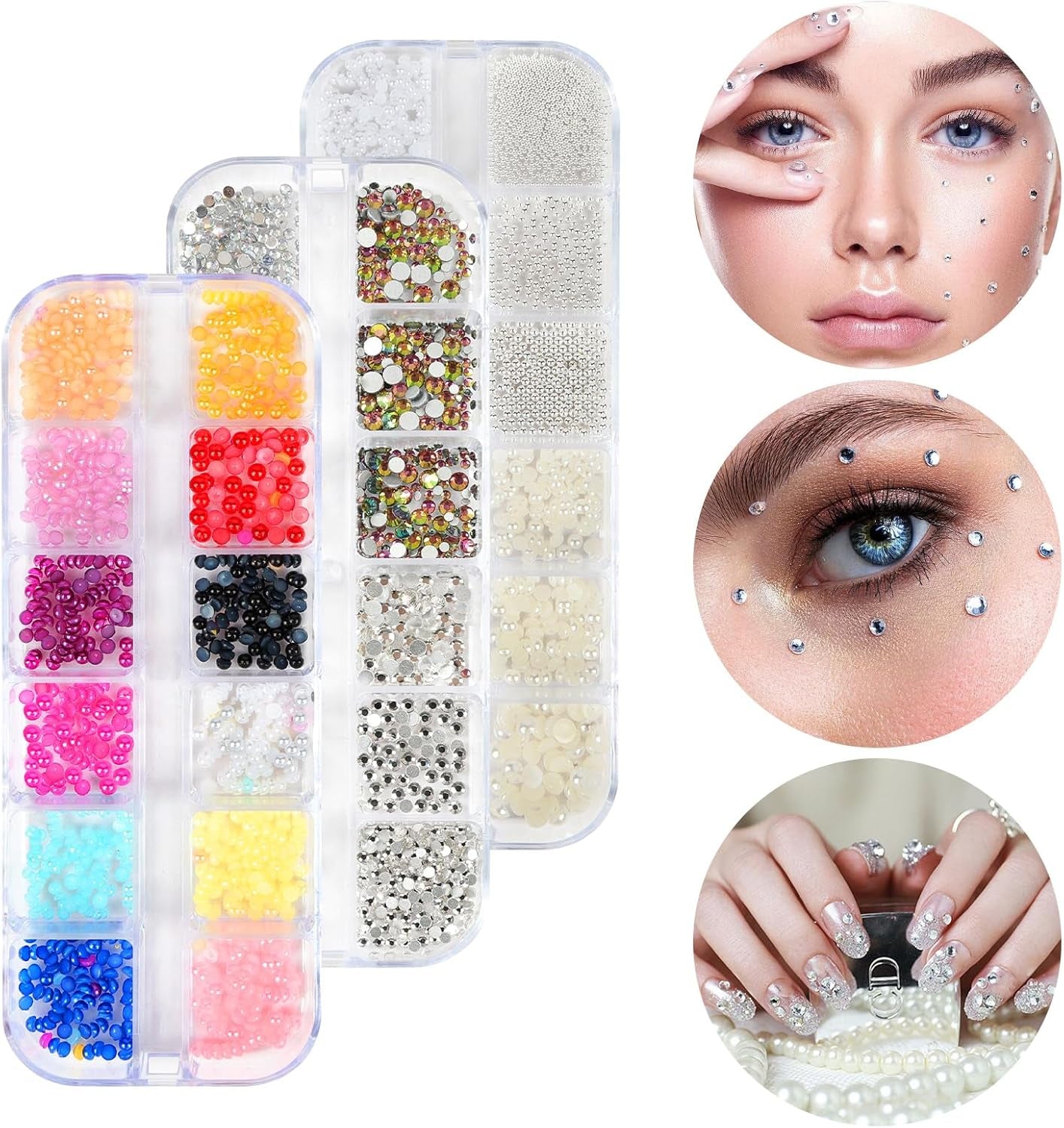 Harz Strasssteine ​​​​4200Pcs Strass Kristalle 1Mm-5Mm Gemischte Kinder Bastelsachen Kit Mit Strass Mit Picking Pinzette et Stift For DIY Nägel Kleidung Kunsthandwerk Gemischt Becher Party (A)