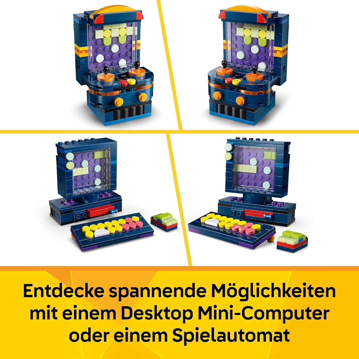LEGO Creator 3in1 Retro Gaming Console - Transforms into an Arcade Machine or Computer w/Keyboard & Mouse - Gamer Gift Idea for 8+ Year Old Boys & Girls - 31380