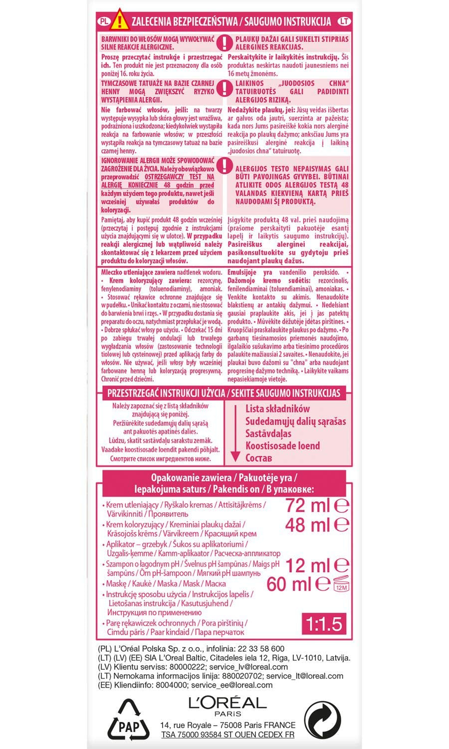 L'Oréal Paris Excellence 6.41 Coloration Cheveux - Light Amber Bronze Naty Shop Hair Dye