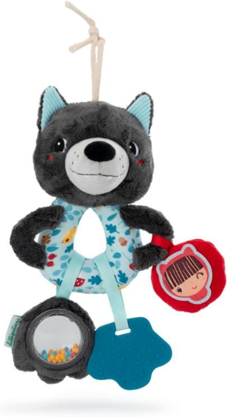 Lilliputiens - Anneaux multiactivités Louis le Loup - Hochet pour bébé avec sons, textures et couleurs - Facile à attraper - Stimule les sens et favorise la motricité - Dès 3 mois - 83505 Jouets Bebe Naty Shop Louis