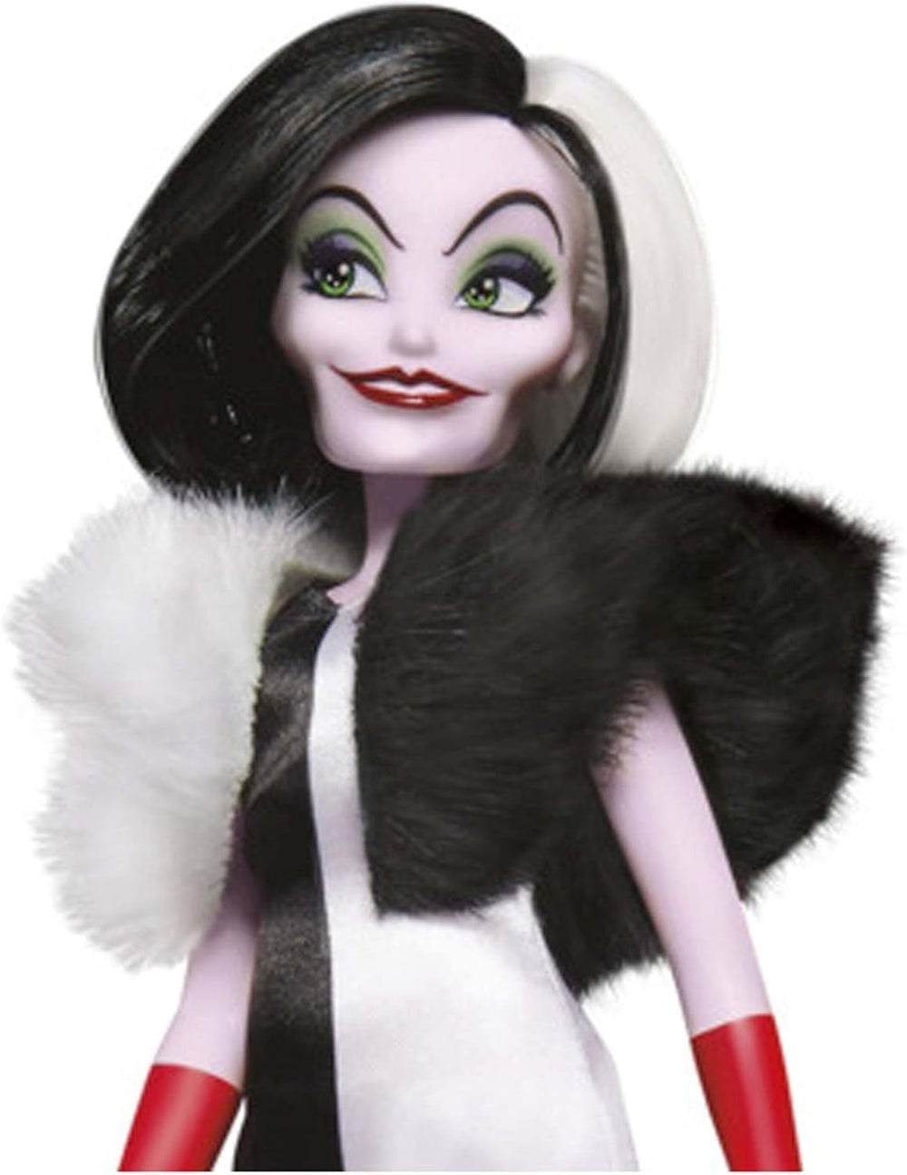 Disney Schurkin Cruella De Vil Modepuppe, Accessoires und abnehmbare Kleidung, Disney Prinzessin Spielzeug für Kinder ab 5 Jahren