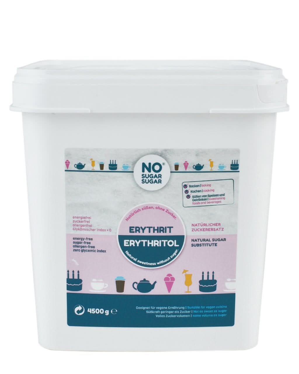 Sans Sucre, Érythritol naturel sans calories, utilisable comme substitut du sucre, 4,5 Kg Édulcorants Naty Shop 4,5 Kg