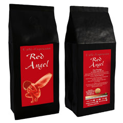 Café expresso Red Angel - The Fiery One - 200 g de grains entiers - pour machines à café entièrement automatiques, machines à expresso entièrement automatiques - Expresso fort de qualité supérieure - Faible acidité - Légèrement torréfié et frais