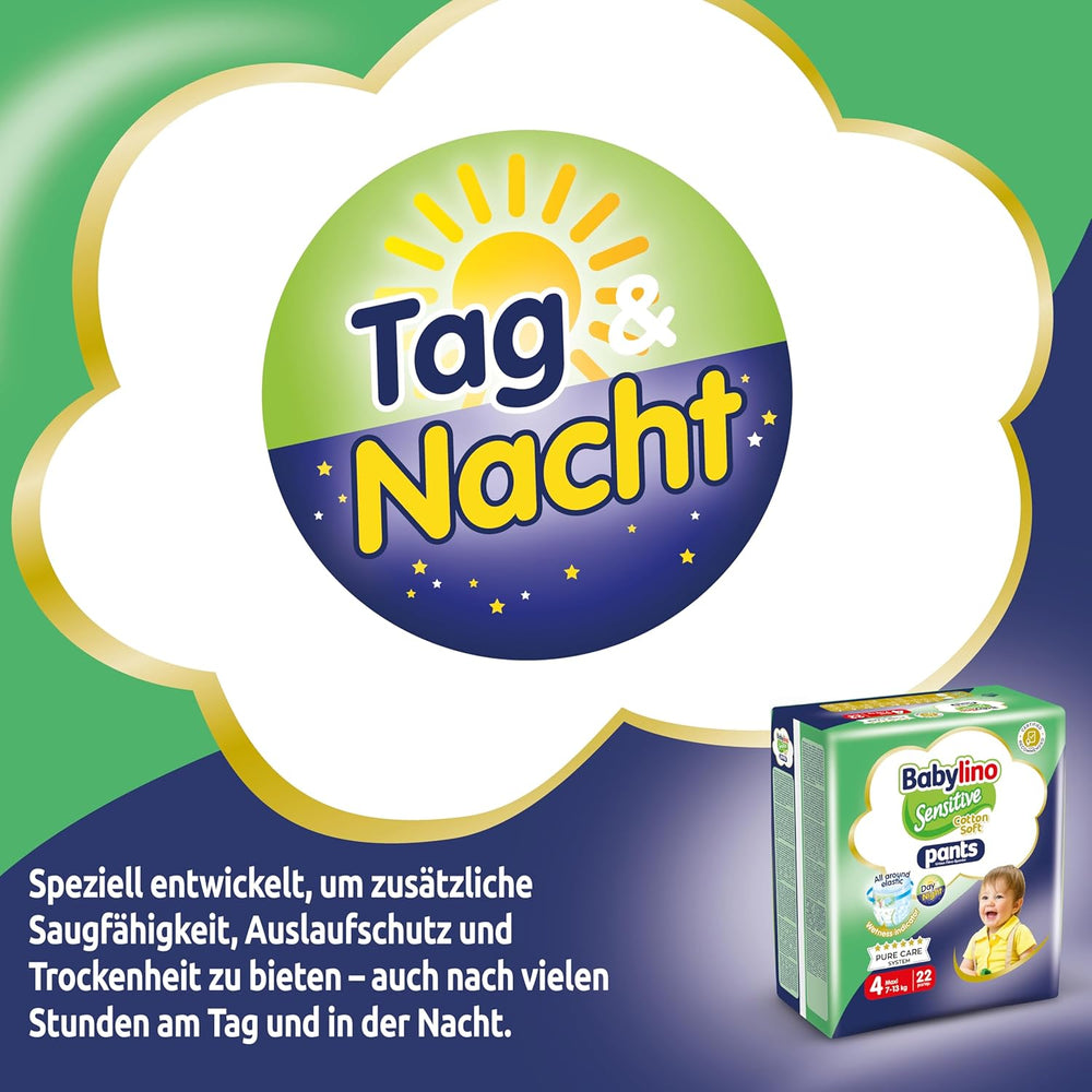 Couches Sensitive Cotton Soft, taille 4, Pantalon Maxi (7-13 kg), 22 pièces